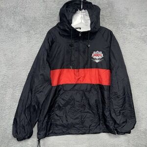 VTG ESPN x ABC Windbreaker Men Sz S Black Rams Titans Super Bowl Y2K Hood Jacket